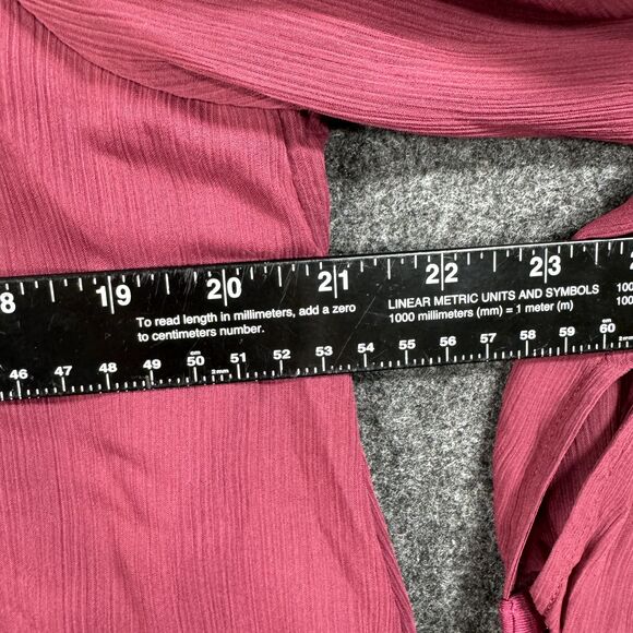 Soft Surroundings Capizzi Blouse Women's Large Red Wine Maroon Balloon Sleeve - Picture 4 of 8